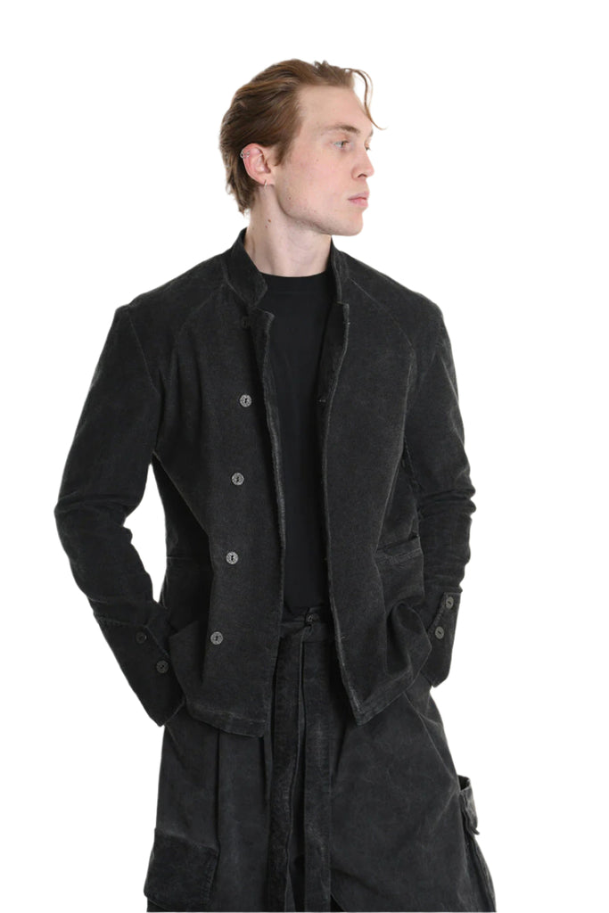 3B M1116 JACKET Regular Fit in Cold-Dyed Velvet, Black. LA HAINE INSIDE US