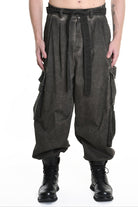 3B M1117 TROUSER Over Cotton Stretch & Velvet Dyed Cold Mud MAN LA HAINE INSIDE US