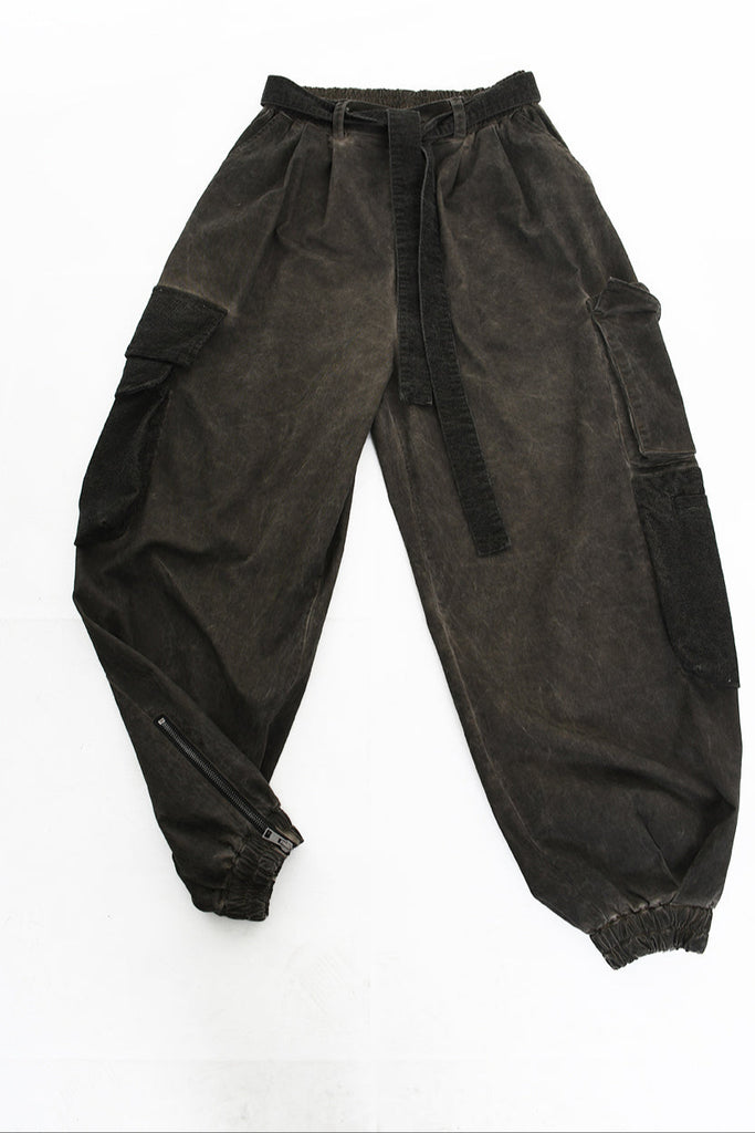 3B M1117 TROUSER Over Cotton Stretch & Velvet Dyed Cold Mud MAN LA HAINE INSIDE US