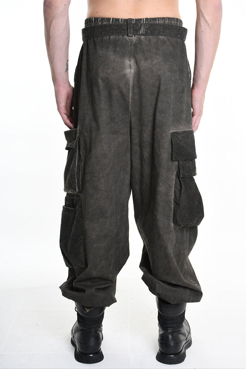 3B M1117 TROUSER Over Cotton Stretch & Velvet Dyed Cold Mud MAN LA HAINE INSIDE US
