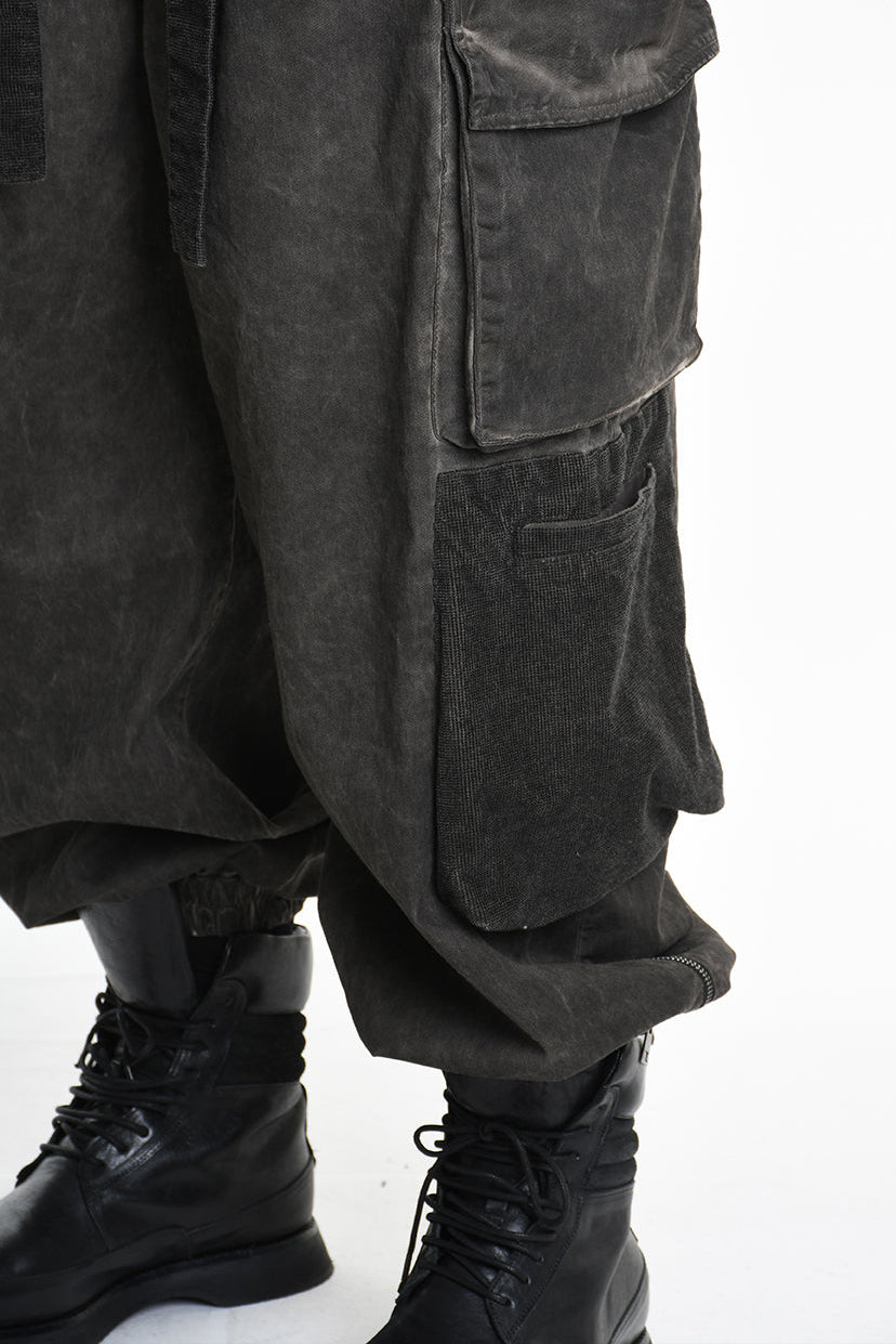 3B M1117 TROUSER Over Cotton Stretch & Velvet Dyed Cold Mud MAN LA HAINE INSIDE US