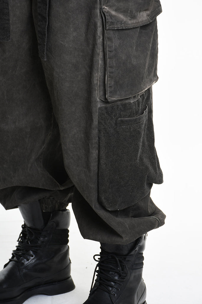 3B M1117 TROUSER Over Cotton Stretch & Velvet Dyed Cold Mud MAN LA HAINE INSIDE US