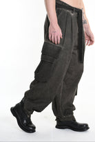3B M1117 TROUSER Over Cotton Stretch & Velvet Dyed Cold Mud MAN LA HAINE INSIDE US