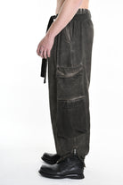 3B M1117 TROUSER Over Cotton Stretch & Velvet Dyed Cold Mud MAN LA HAINE INSIDE US