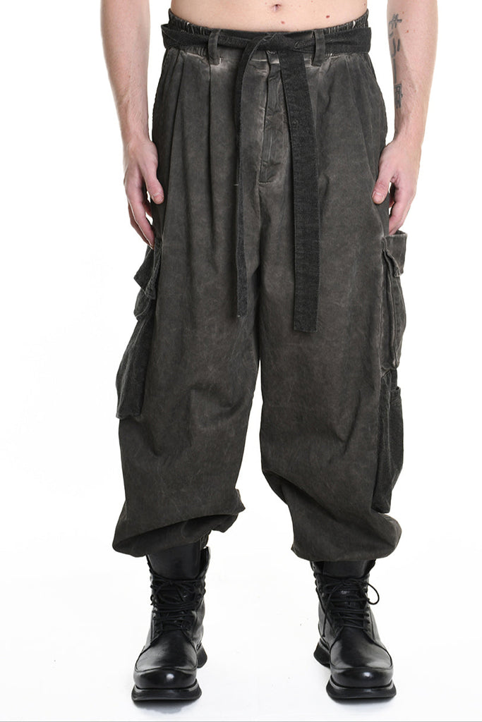 3B M1117 TROUSER Over Cotton Stretch & Velvet Dyed Cold Mud MAN LA HAINE INSIDE US