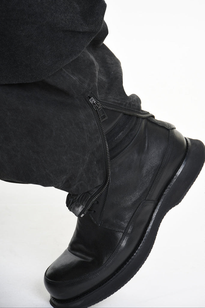 3B M1117 TROUSER Over Cotton Stretch & Velvet Dyed Cold Black LA HAINE INSIDE US