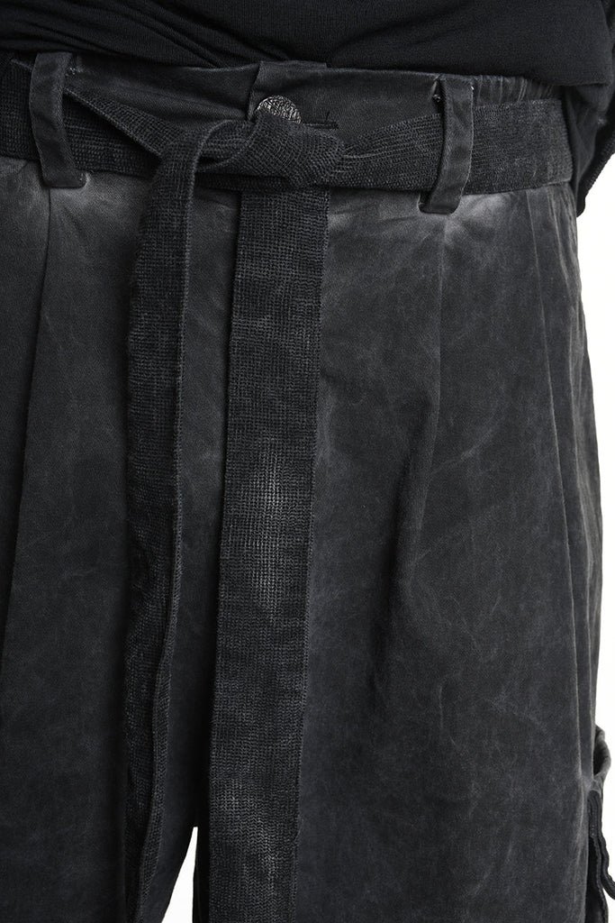 3B M1117 TROUSER Over Cotton Stretch & Velvet Dyed Cold Black LA HAINE INSIDE US