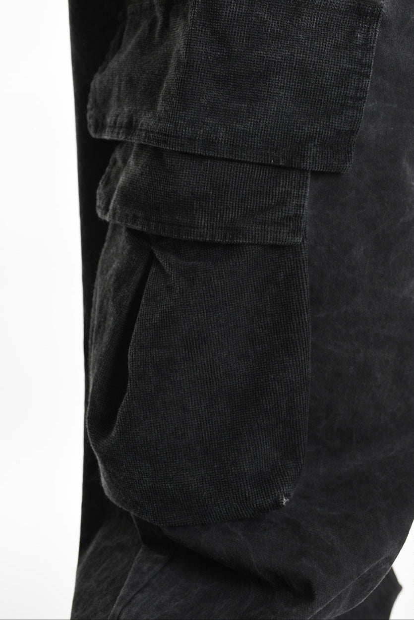 3B M1117 TROUSER Over Cotton Stretch & Velvet Dyed Cold Black LA HAINE INSIDE US