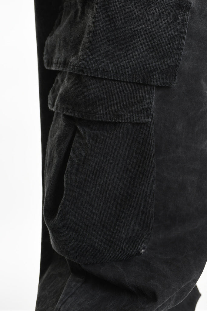 3B M1117 TROUSER Over Cotton Stretch & Velvet Dyed Cold Black LA HAINE INSIDE US