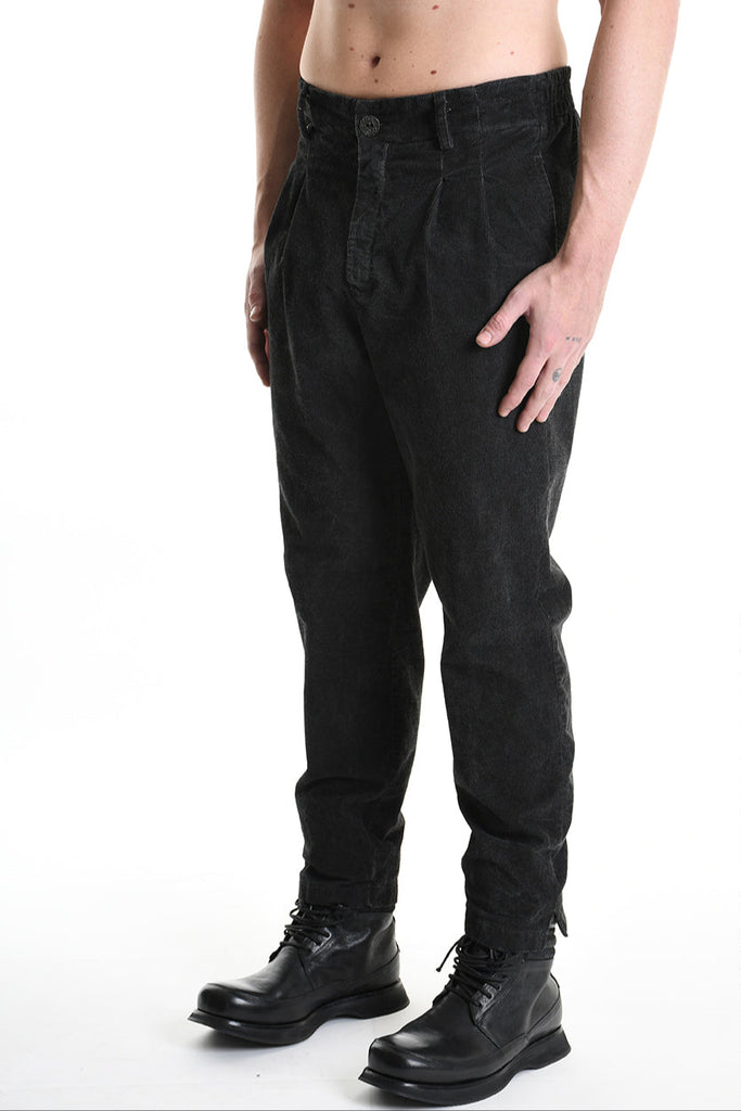 3B M1118 TROUSER Regular Velvet Dyed Cold Black MAN TEPHRA