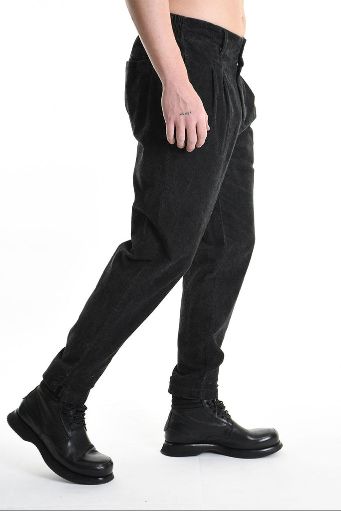 3B M1118 TROUSER Regular Velvet Dyed Cold Black MAN TEPHRA