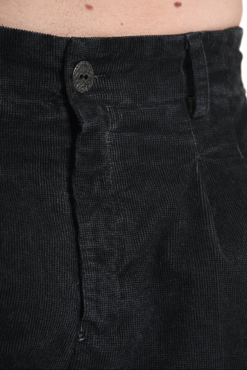 3B M1118 TROUSER Regular Velvet Dyed Cold Black MAN TEPHRA