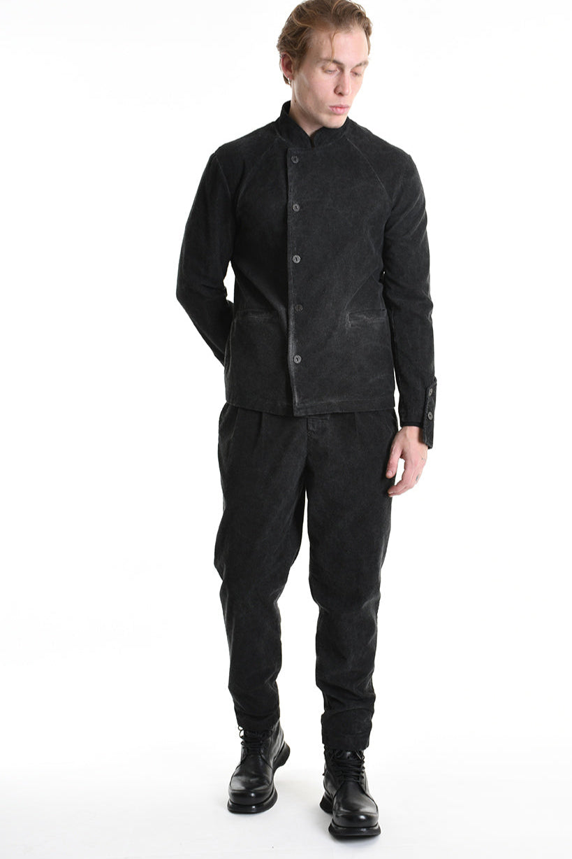 3B M1118 TROUSER Regular Velvet Dyed Cold Black MAN TEPHRA
