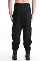 3B M1121 TROUSER Over Bull Stretch Coated Black MAN LA HAINE INSIDE US