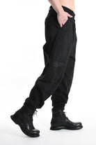 3B M1121 TROUSER Over Bull Stretch Coated Black MAN LA HAINE INSIDE US