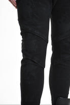 3B M1123 TROUSER Skinny Bull Stretch Coated Black MAN LA HAINE INSIDE US