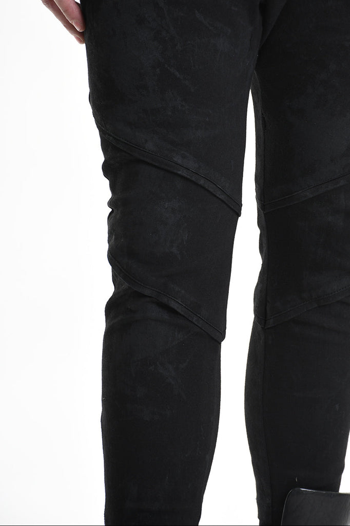 3B M1123 TROUSER Skinny Bull Stretch Coated Black MAN LA HAINE INSIDE US