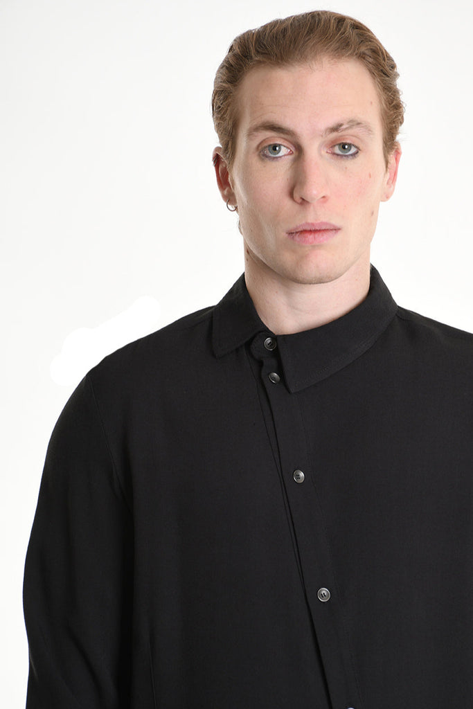 3B M1127 SHIRT Regular Viscose Black LA HAINE INSIDE US