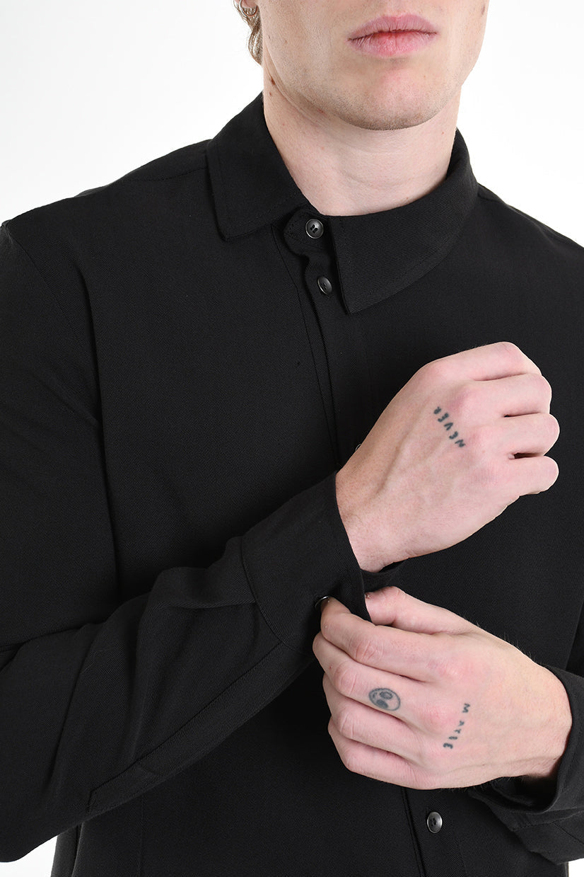 3B M1127 SHIRT Regular Viscose Black LA HAINE INSIDE US