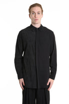 3B M1128 SHIRT Regular Long Viscose & Nylon Jacquard Black LA HAINE INSIDE US