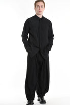 3B M1128 SHIRT Regular Long Viscose & Nylon Jacquard Black LA HAINE INSIDE US