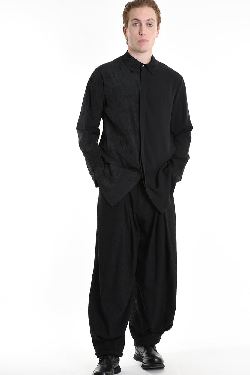 3B M1128 SHIRT Regular Long Viscose & Nylon Jacquard Black LA HAINE INSIDE US