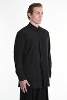 3B M1128 SHIRT Regular Long Viscose & Nylon Jacquard Black LA HAINE INSIDE US