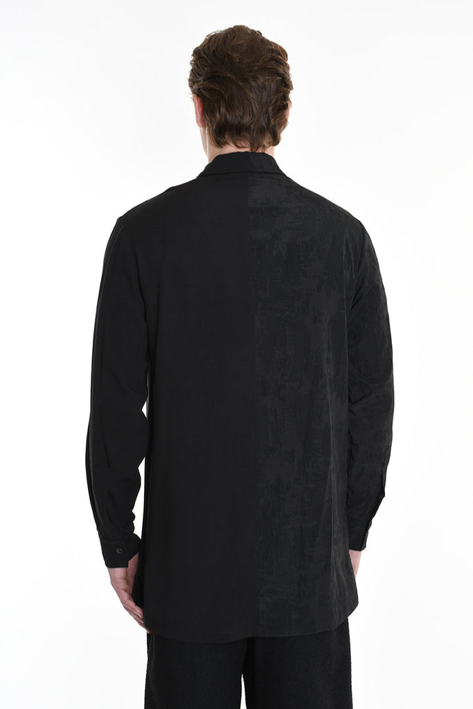 3B M1128 SHIRT Regular Long Viscose & Nylon Jacquard Black LA HAINE INSIDE US
