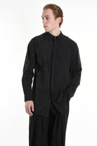 3B M1128 SHIRT Regular Long Viscose & Nylon Jacquard Black LA HAINE INSIDE US