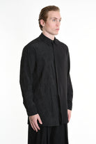 3B M1128 SHIRT Regular Long Viscose & Nylon Jacquard Black LA HAINE INSIDE US