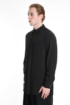 3B M1128 SHIRT Regular Long Viscose & Nylon Jacquard Black LA HAINE INSIDE US