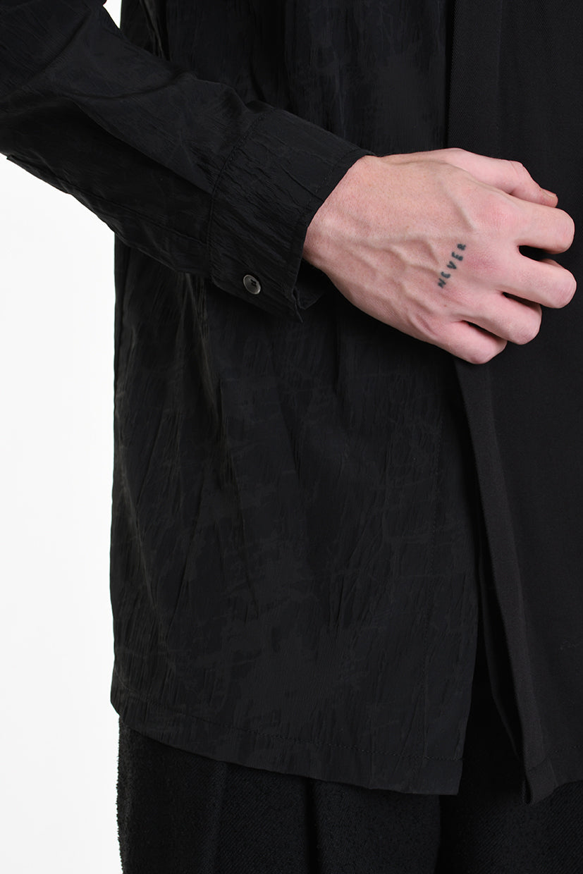 3B M1128 SHIRT Regular Long Viscose & Nylon Jacquard Black LA HAINE INSIDE US