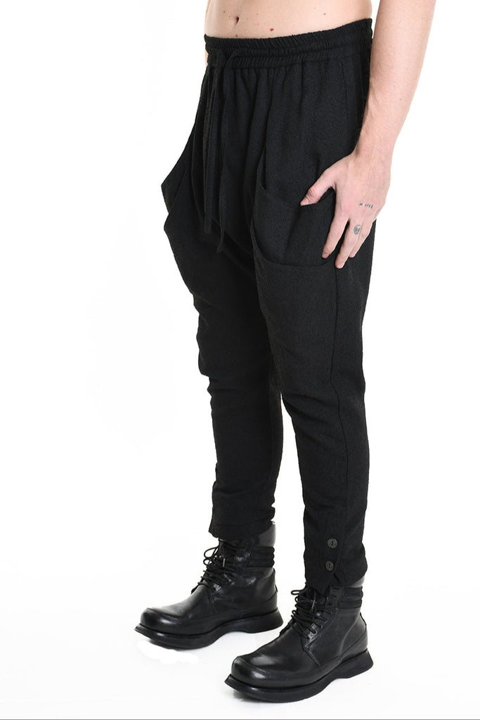 3B M1131 TROUSER Comfort Boucle Black MAN LA HAINE INSIDE US