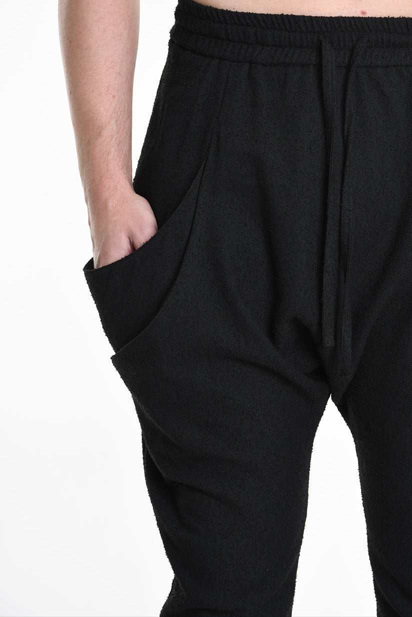 3B M1131 TROUSER Comfort Boucle Black MAN LA HAINE INSIDE US