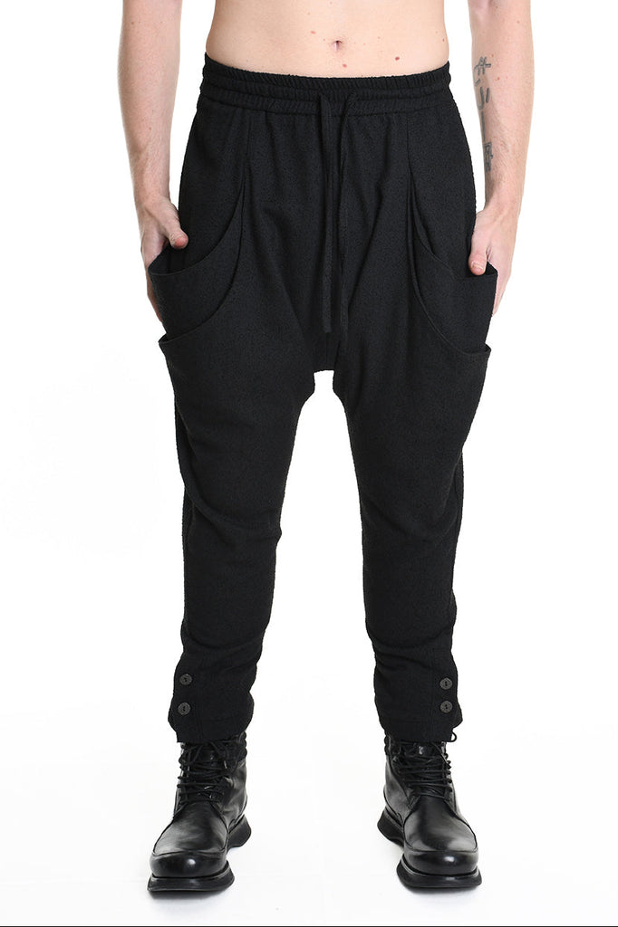 3B M1131 TROUSER Comfort Boucle Black MAN LA HAINE INSIDE US