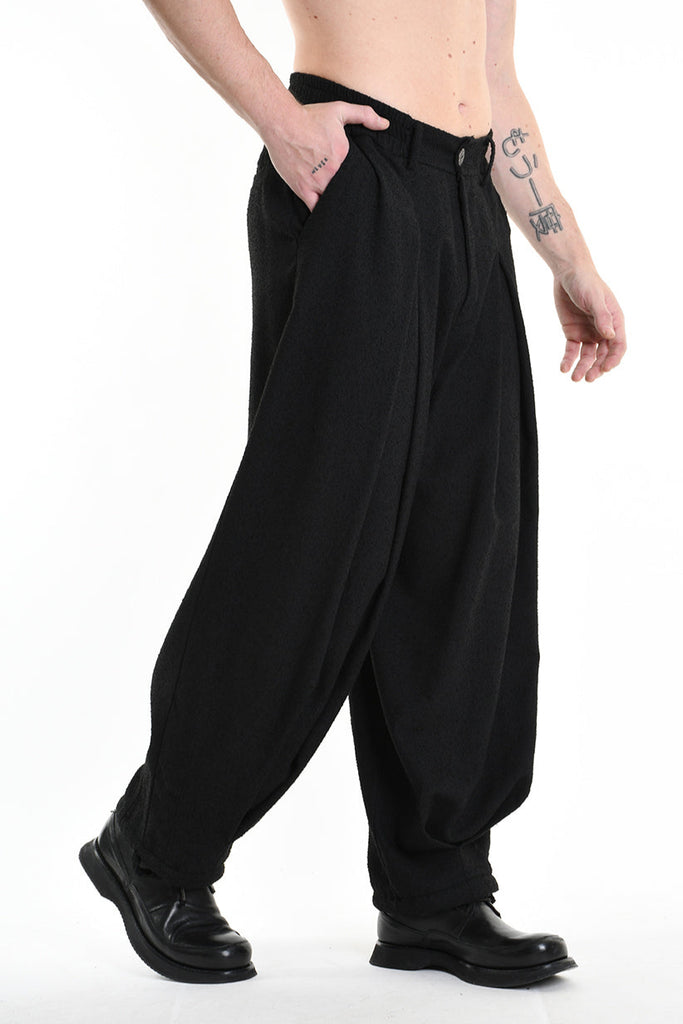 3B M1132 TROUSER Over Boucle Black MAN TEPHRA