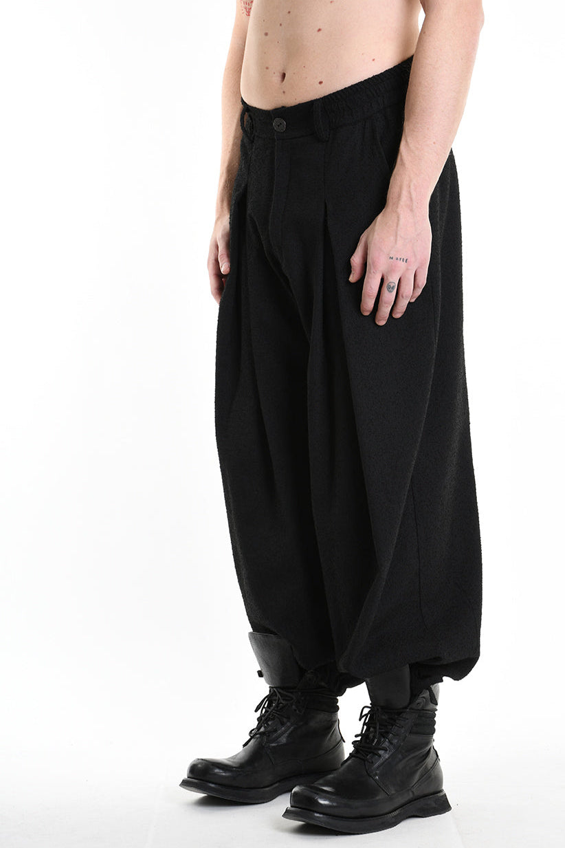 3B M1132 TROUSER Over Boucle Black MAN TEPHRA