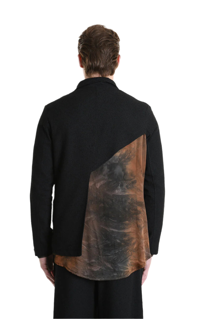 3B M1134 BLAZER Regular Fit, Asymmetrical, in Bouclé, Black. LA HAINE INSIDE US