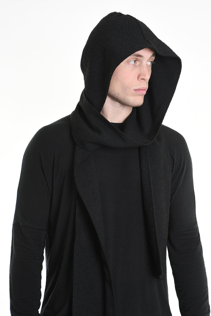 3B M1135 SCARF Hood Boucle Black UNISEX LA HAINE INSIDE US