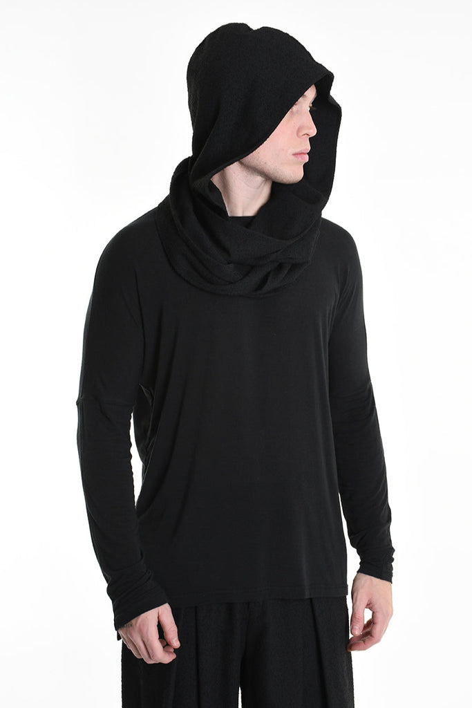 3B M1135 SCARF Hood Boucle Black UNISEX LA HAINE INSIDE US