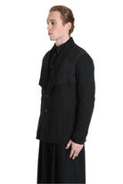 3B M1136 JACKET Comfort Fit in Bouclé & Jacquard Nylon, Black. LA HAINE INSIDE US