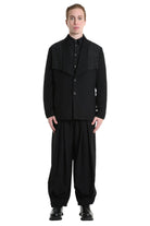 3B M1136 JACKET Comfort Fit in Bouclé & Jacquard Nylon, Black. LA HAINE INSIDE US