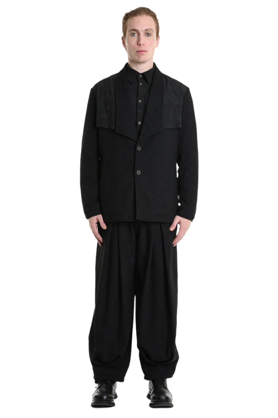 3B M1136 JACKET Comfort Fit in Bouclé & Jacquard Nylon, Black. LA HAINE INSIDE US