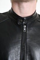 3B M1196 JACKET Regular Fit in Crinkled Vegetable-Tanned Leather, Black. LA HAINE INSIDE US