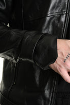 3B M1196 JACKET Regular Fit in Crinkled Vegetable-Tanned Leather, Black. LA HAINE INSIDE US