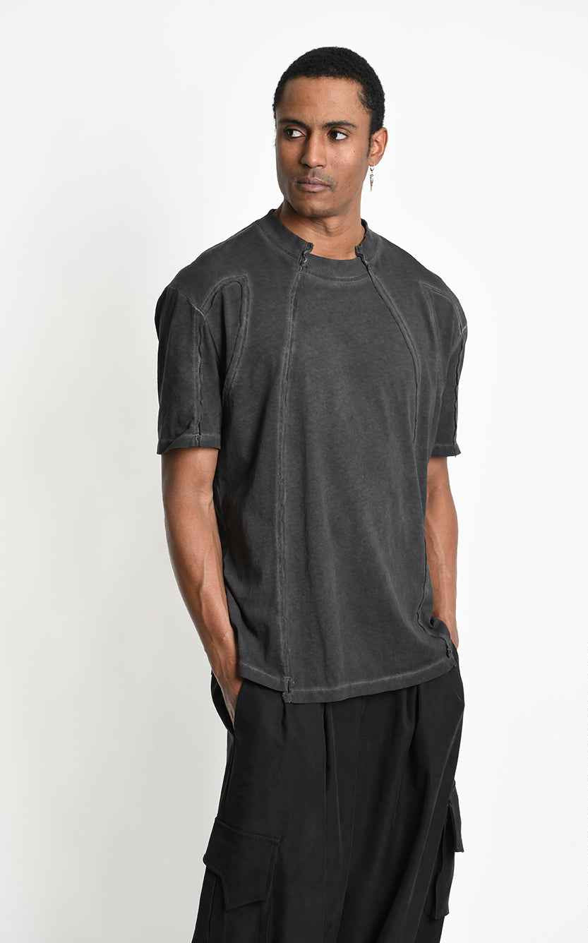 3B M1295 T-SHIRT Oversize Cotton Dyed Cold Grey