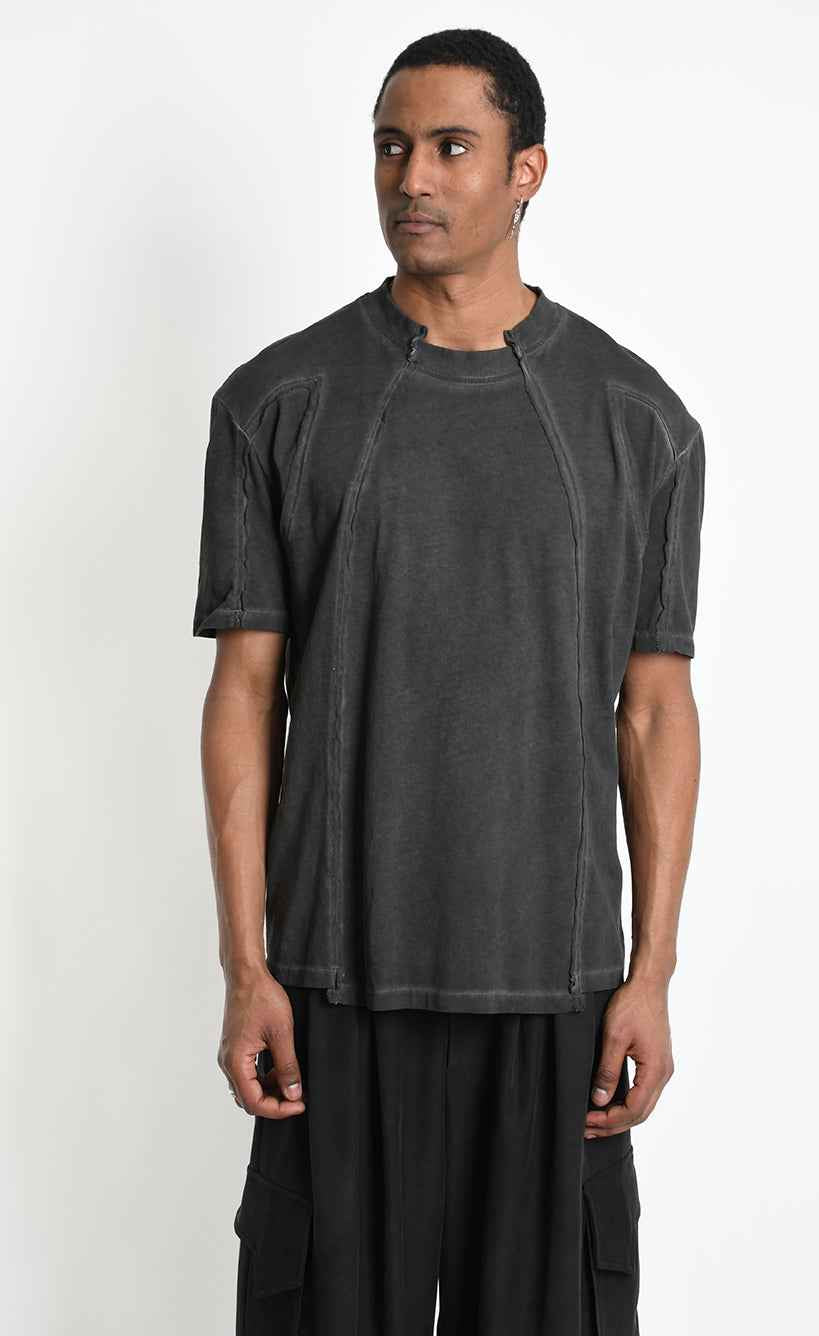 3B M1295 T-SHIRT Oversize Cotton Dyed Cold Grey