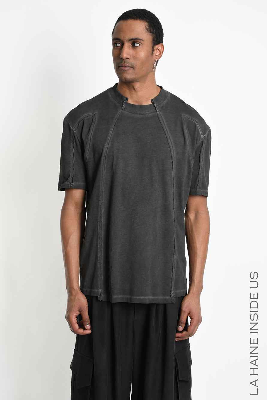 3B M1295 T-SHIRT Oversize Cotton Dyed Cold Grey