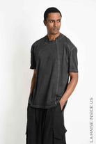 3B M1295 T-SHIRT Oversize Cotton Dyed Cold Grey