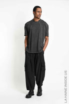 3B M1295 T-SHIRT Oversize Cotton Dyed Cold Grey